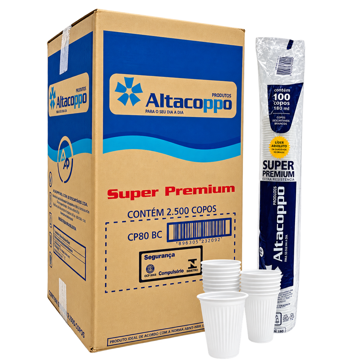 CAIXA DE COPO 80ML - SUPER PREMIUM BRANCO C/ 2500 UN - ALTACOPOS