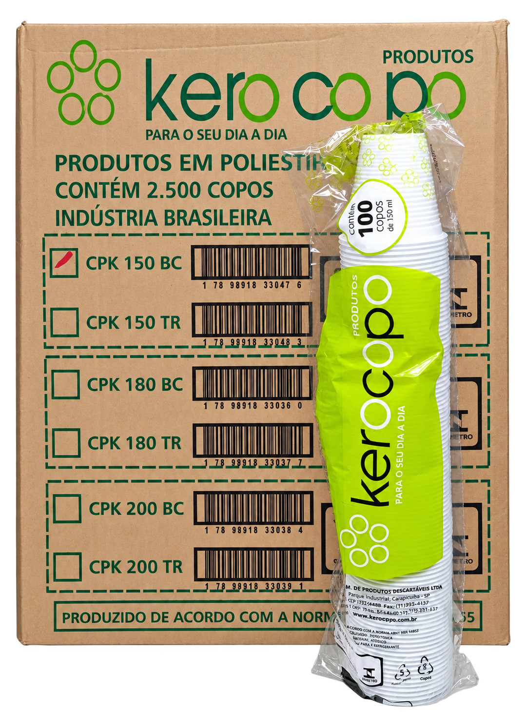 CAIXA DE COPO 150ML - BRANCO C/ 2500 UN - KEROCOPO