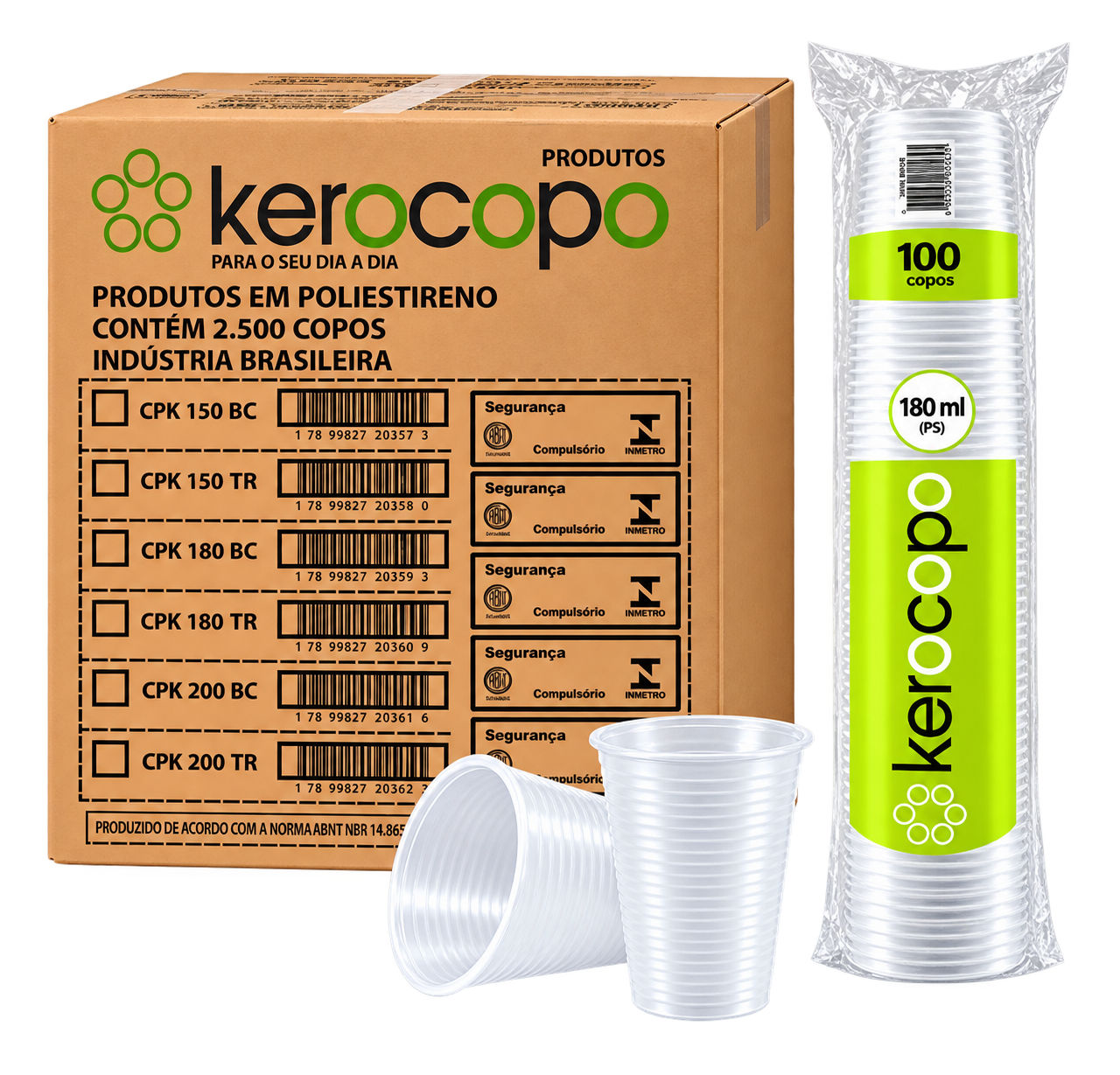 CAIXA DE COPO 180ML - TRANSPARENTE C/2500 UN - KEROCOPO