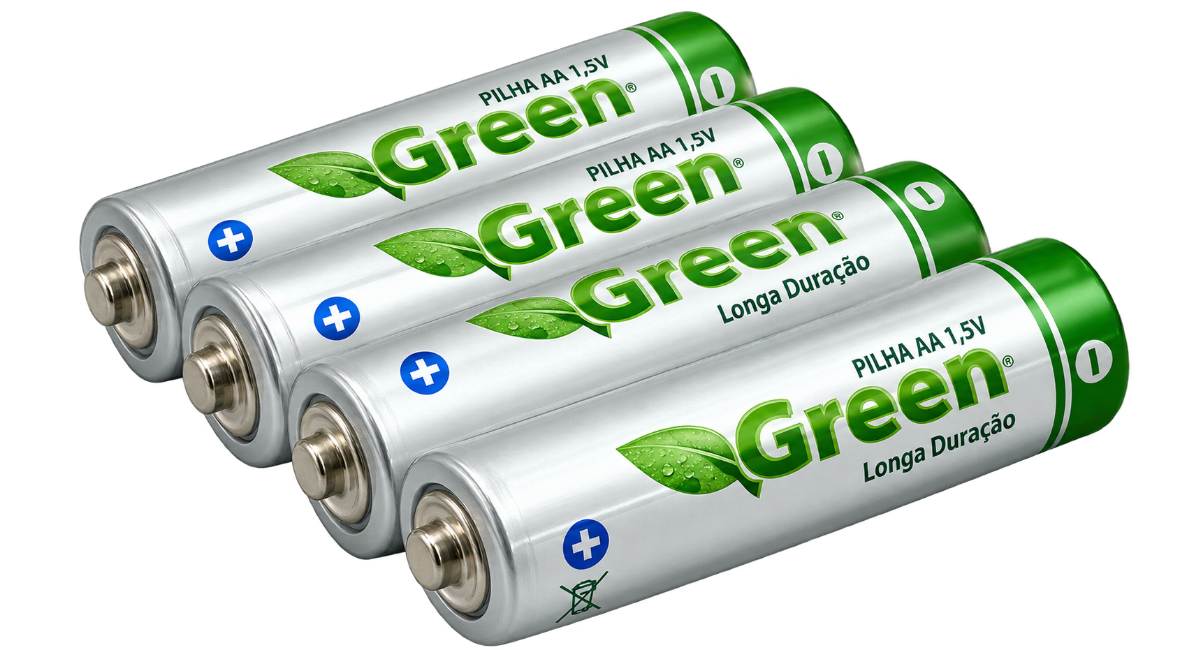 PILHA ALCALINA AA COM 4 UN  LR6 1.5V GREEN