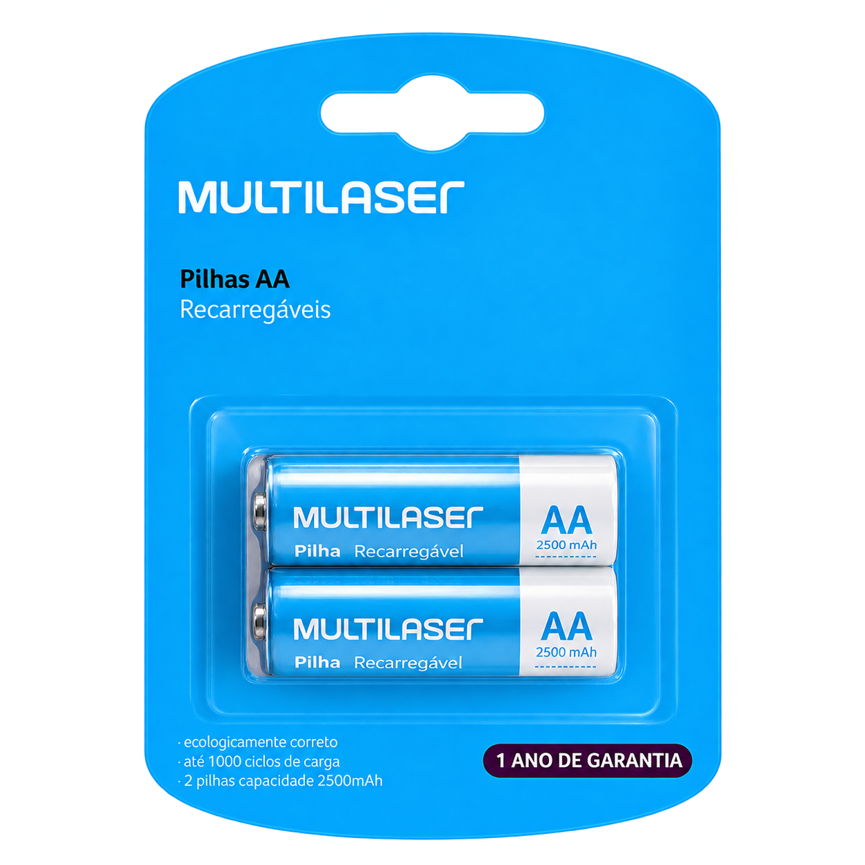 PILHA RECARREGAVEL AA NI-MH 2500 MAH COM 2 UN MULTI