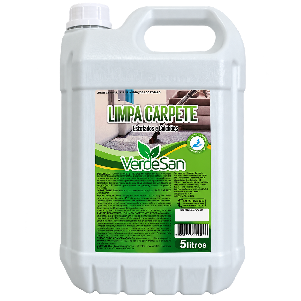 LIMPA CARPETE 5 LITROS VERDESAN