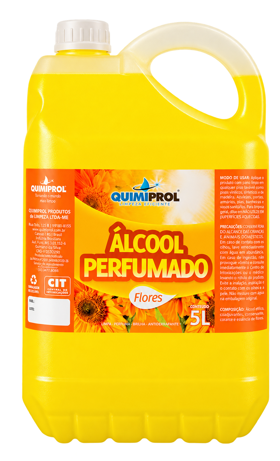 ALCOOL PERFUMADO FLORES 5 LITROS QUIMIPROL