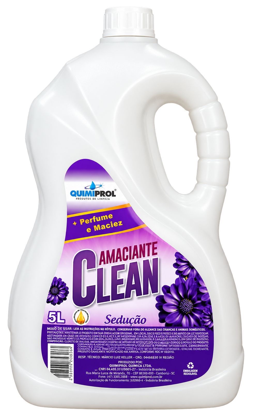 AMACIANTE DE ROUPAS CLEAN SEDUCAO 5 LITROS QUIMIPROL