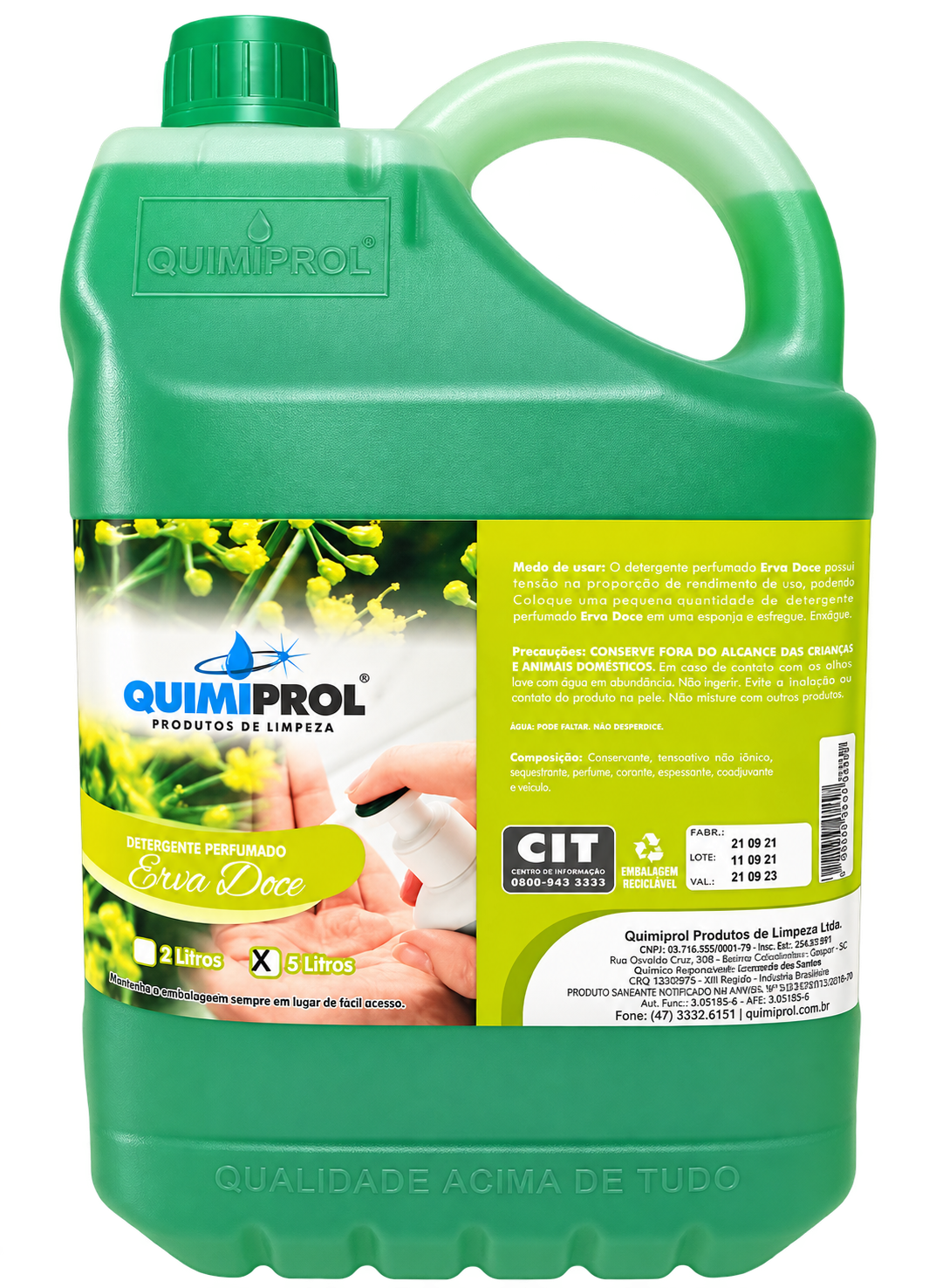 SABONETE LIQUIDO ERVA DOCE 5 LITROS QUIMIPROL