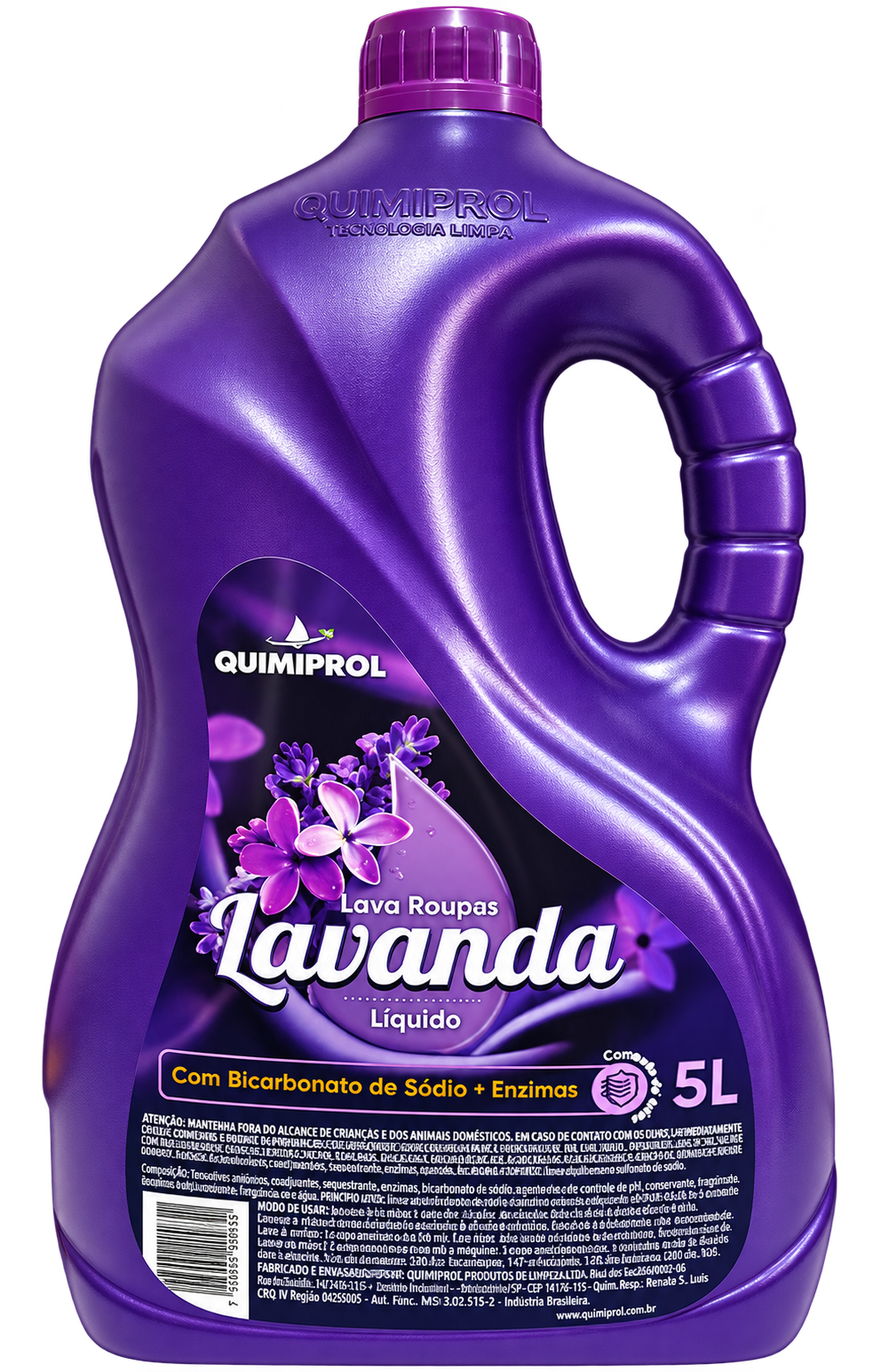 LAVA ROUPAS COM BICARBONATO DE SODIO E ENZIMAS LAVANDA 5 LITROS QUIMIPROL