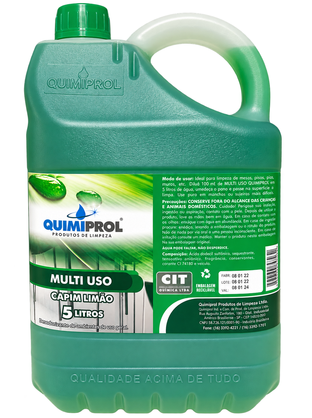 MULTIUSO CAPIM LIMAO 5 LITROS QUIMIPROL