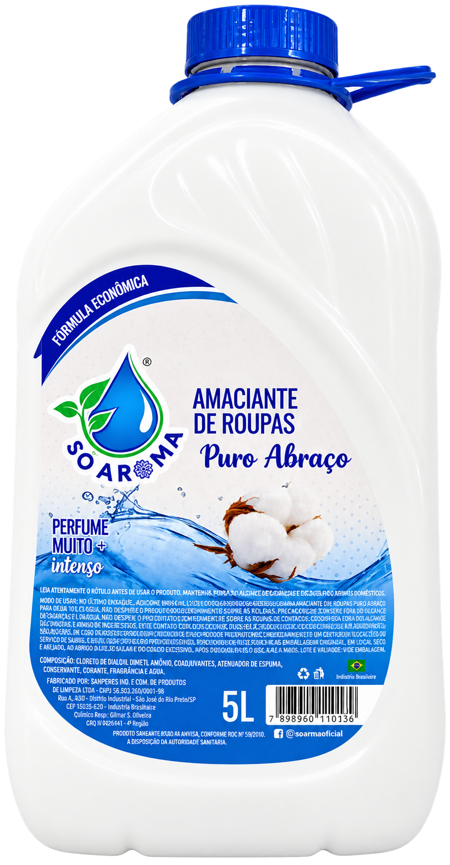 AMACIANTE DE ROUPAS PURO ABRACO 5 LITROS SO AROMA