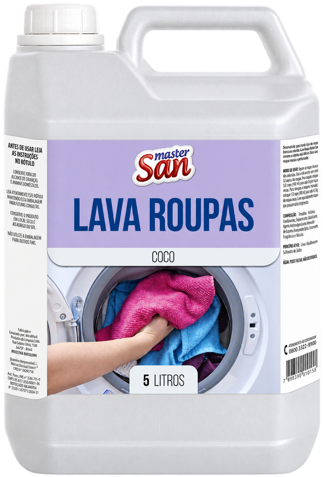 LAVA ROUPAS COCO 5 LITROS MASTERSAN