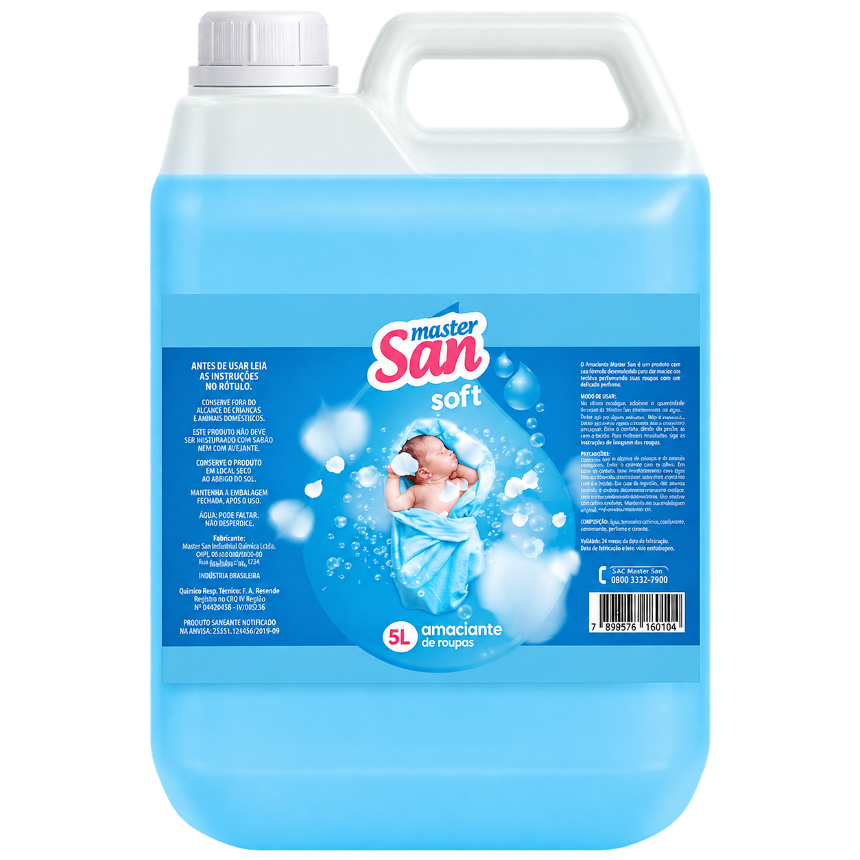 AMACIANTE DE ROUPAS SOFT 5 LITROS MASTERSAN