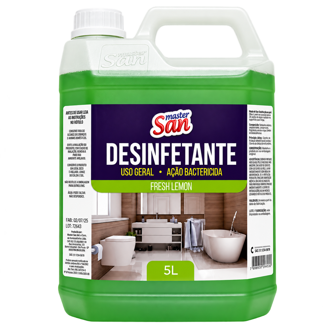 DESINFETANTE FRESH LEMON 5 LITROS MASTERSAN