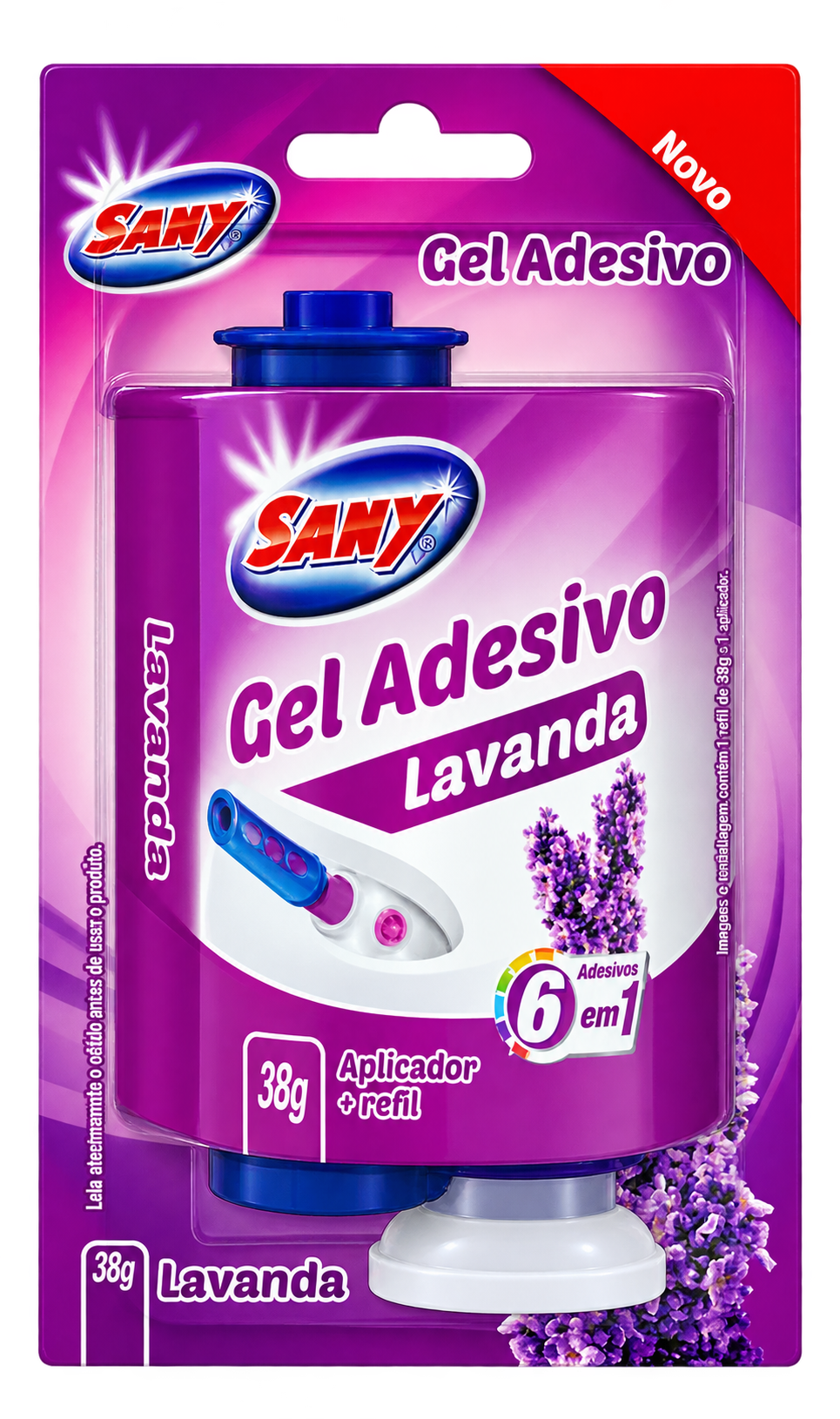 GEL ADESIVO LAVANDA 38G COM 6 APLICACOES SANYMIX