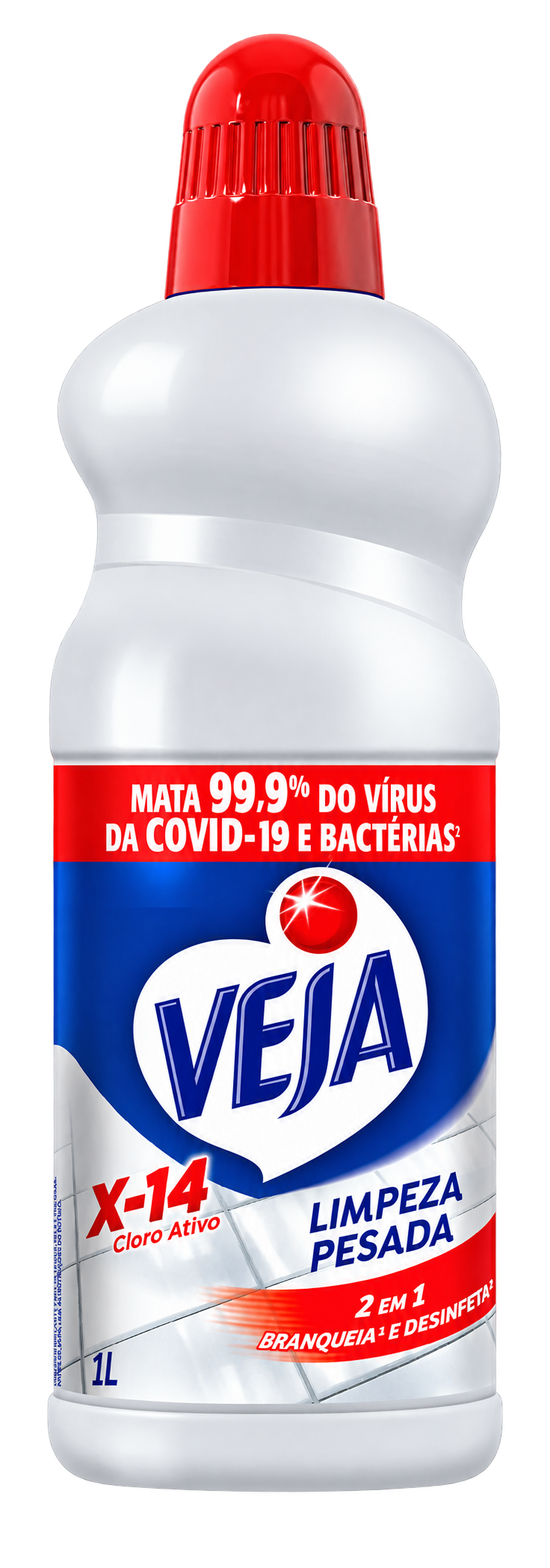 LIMPA PISOS LIMPEZA PESADA X-14 COM CLORO 1 LITRO VEJA