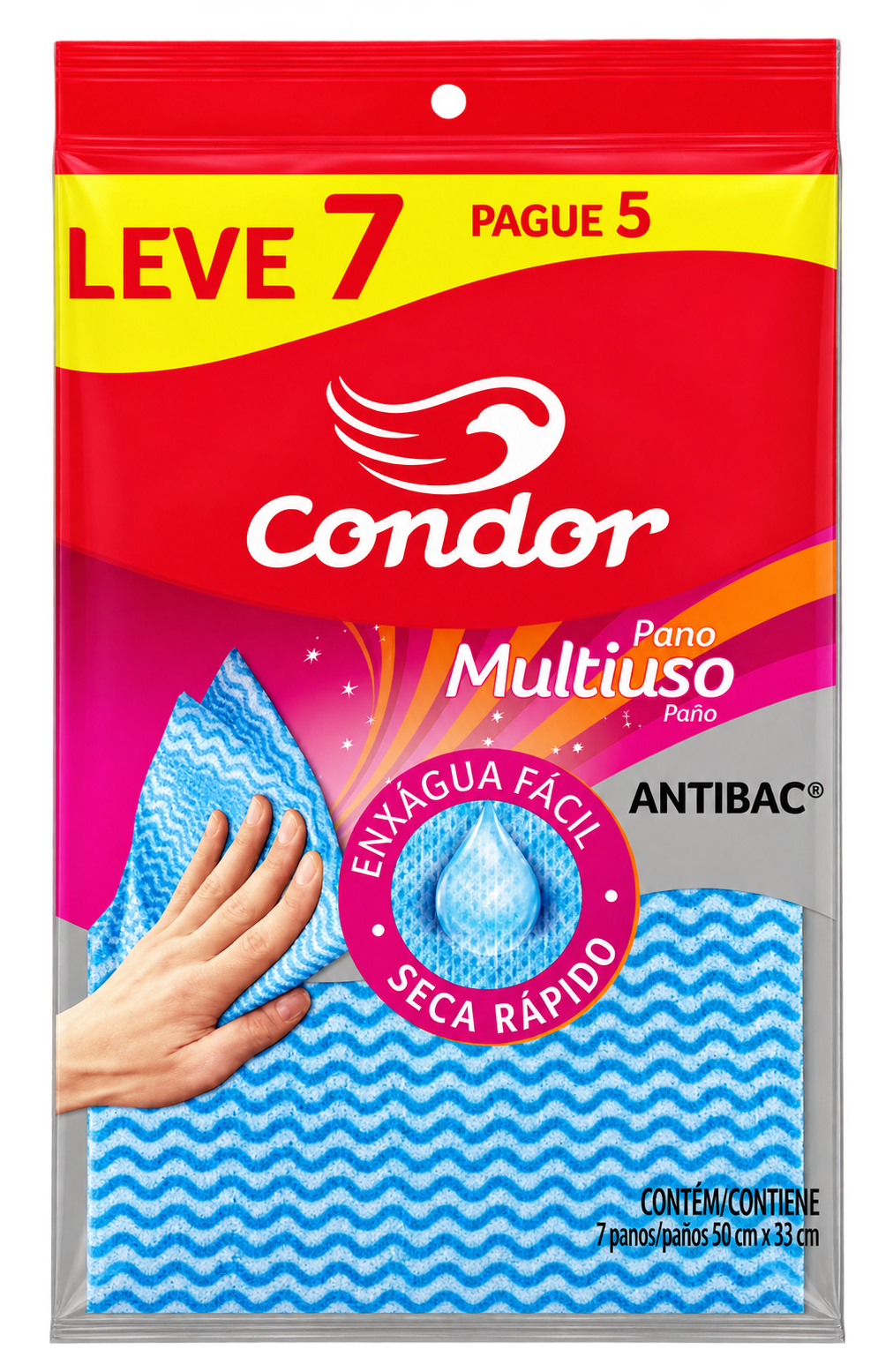 PANO MULTIUSO 33CMX55CM C/7 UND CONDOR