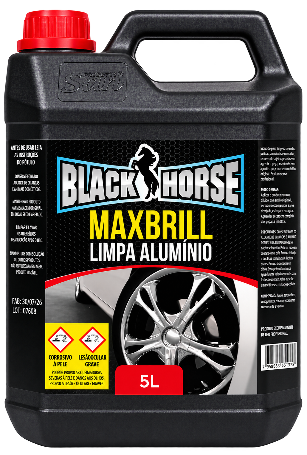 MAXBRILL LIMPA ALUMINIO BLACK HORSE 5L MASTERSAN