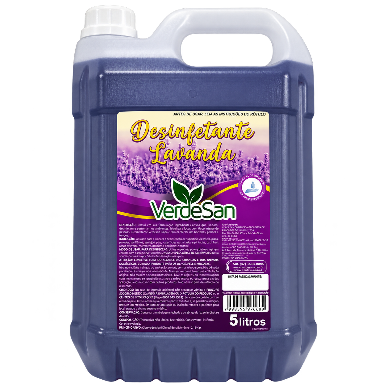 DESINFETANTE LAVANDA 5 LITROS VERDESAN