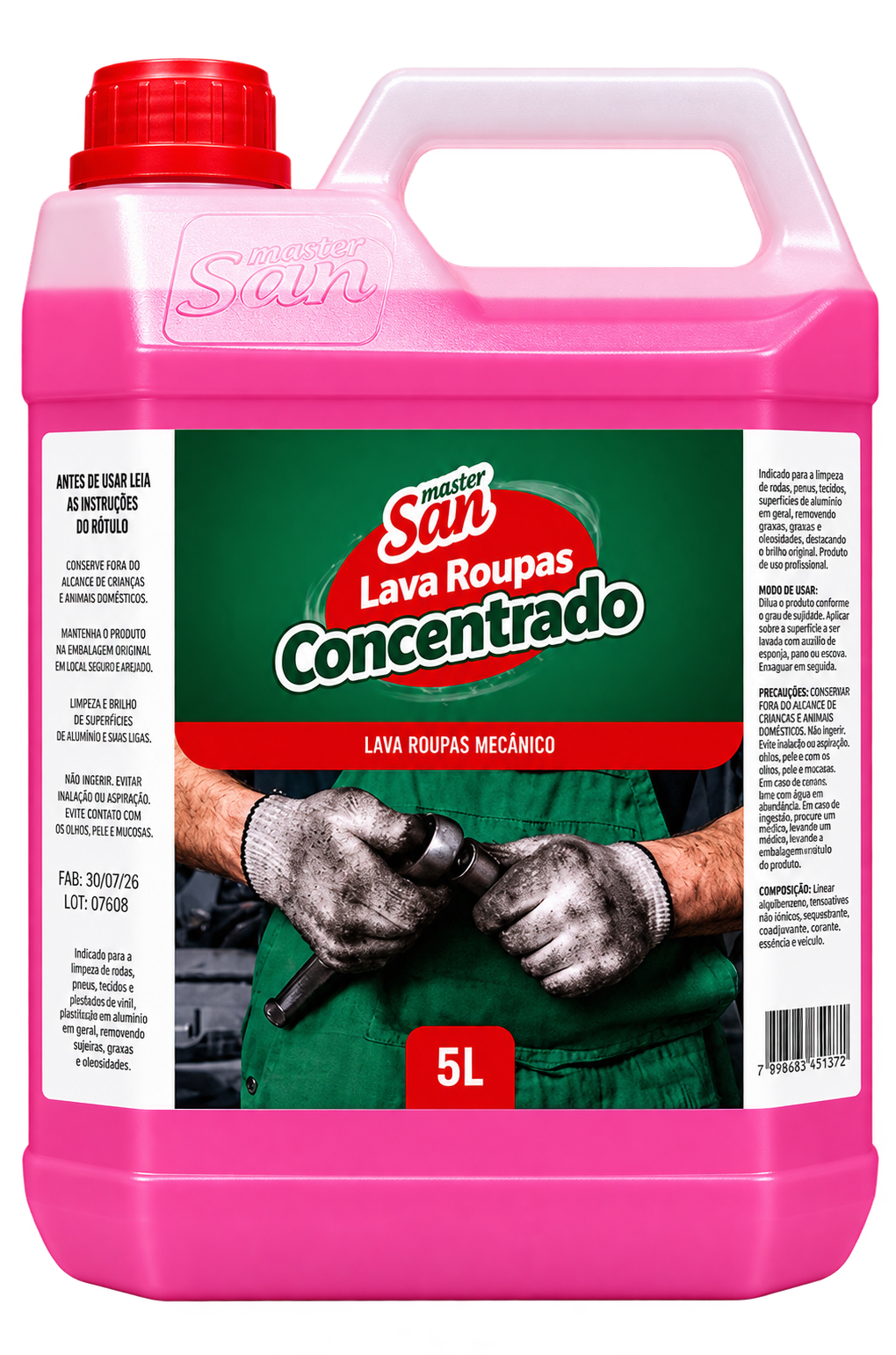 LAVA ROUPAS CONCENTRADO REMOVE MANCHAS E GRAXAS 5 LITROS MASTERSAN