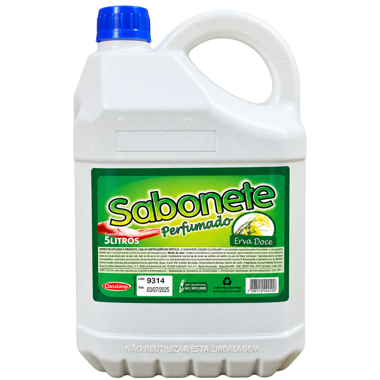 SABONETE LIQUIDO ERVA DOCE 5 LITROS CLASSLIMP