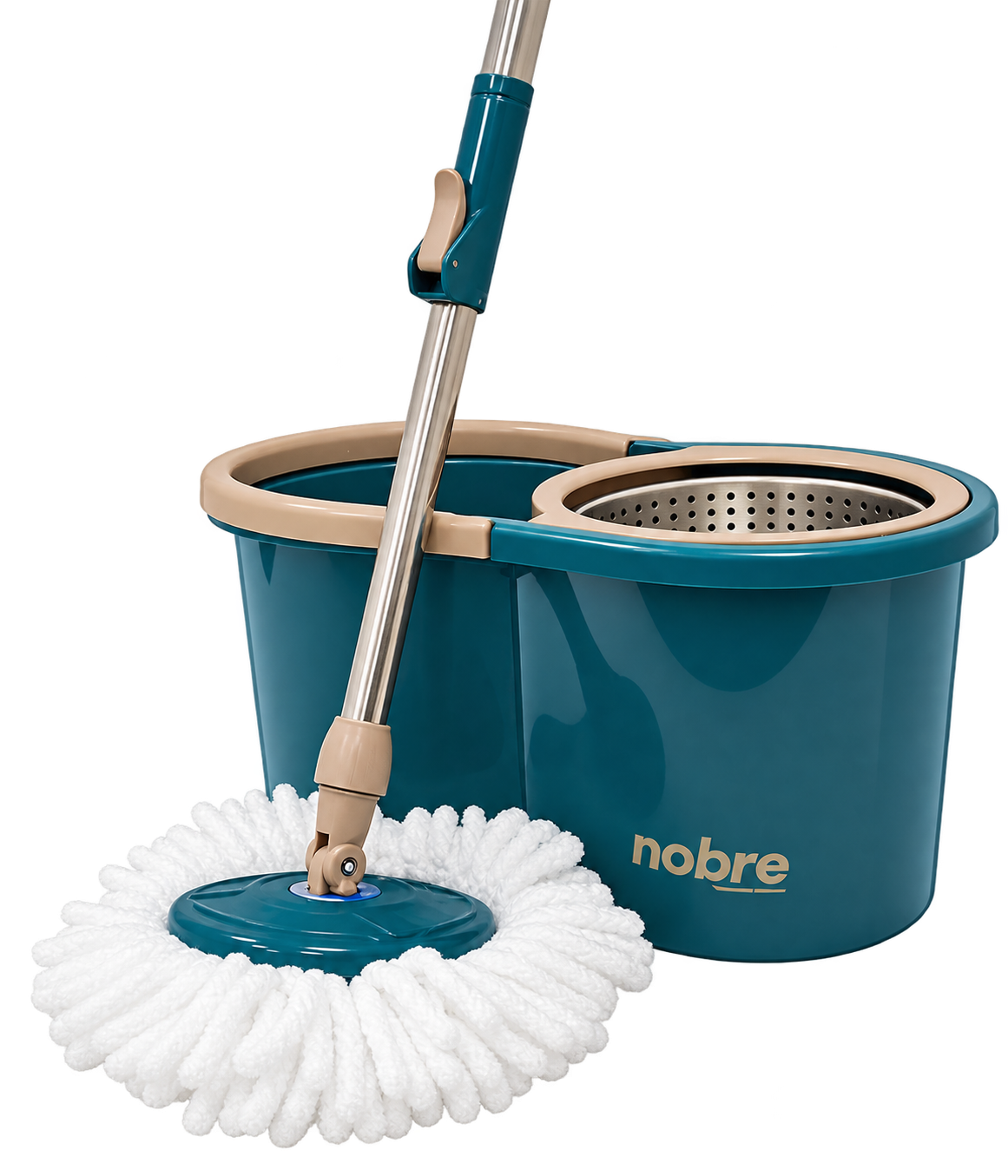 CONJUNTO MOP ROTATORIO SLIM (BALDE 13L C/ CESTO INOX E 2 REFIS) - NOBRE