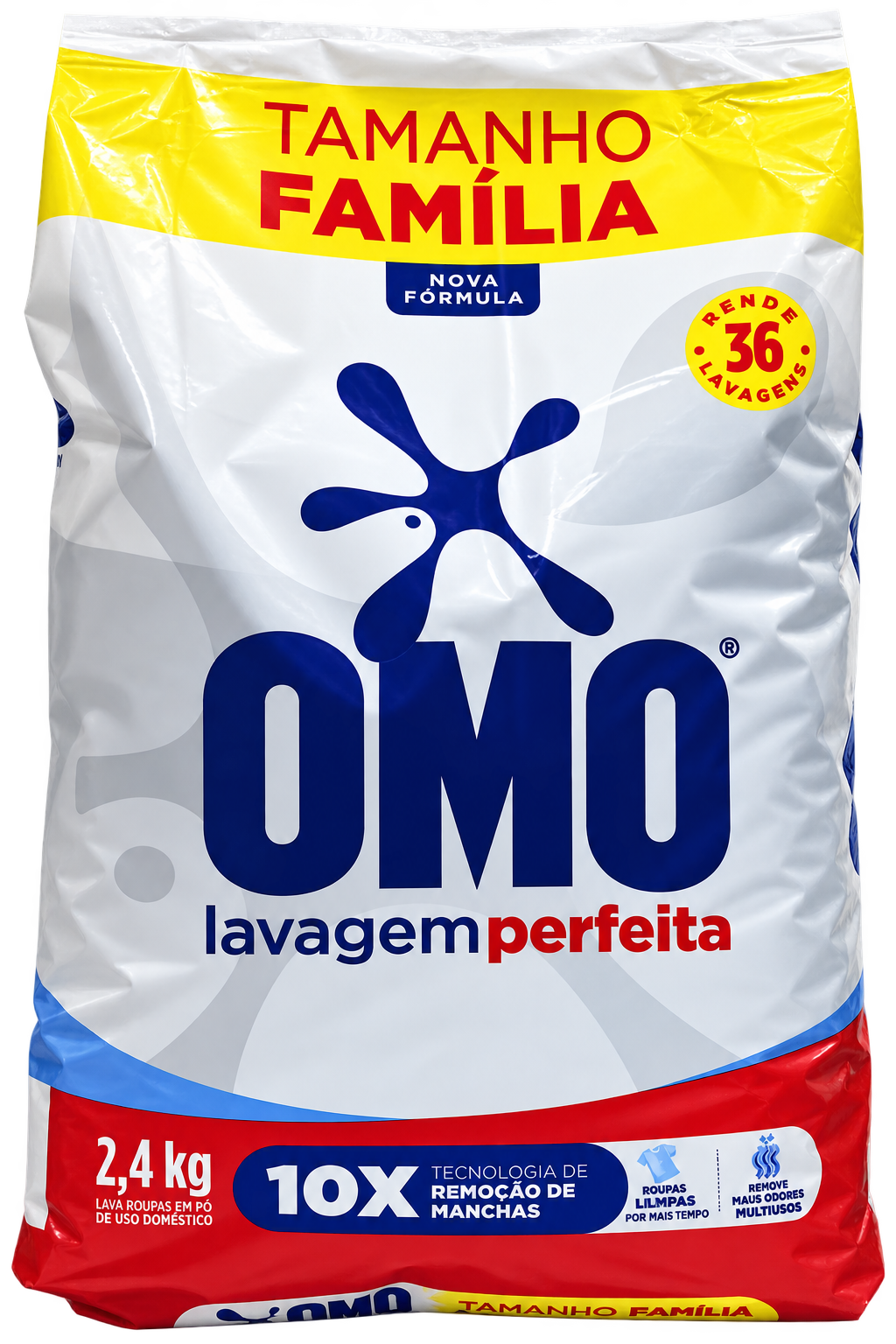 LAVA ROUPAS EM PO LAVAGEM PERFEITA PACOTE COM 2.400 KG OMO