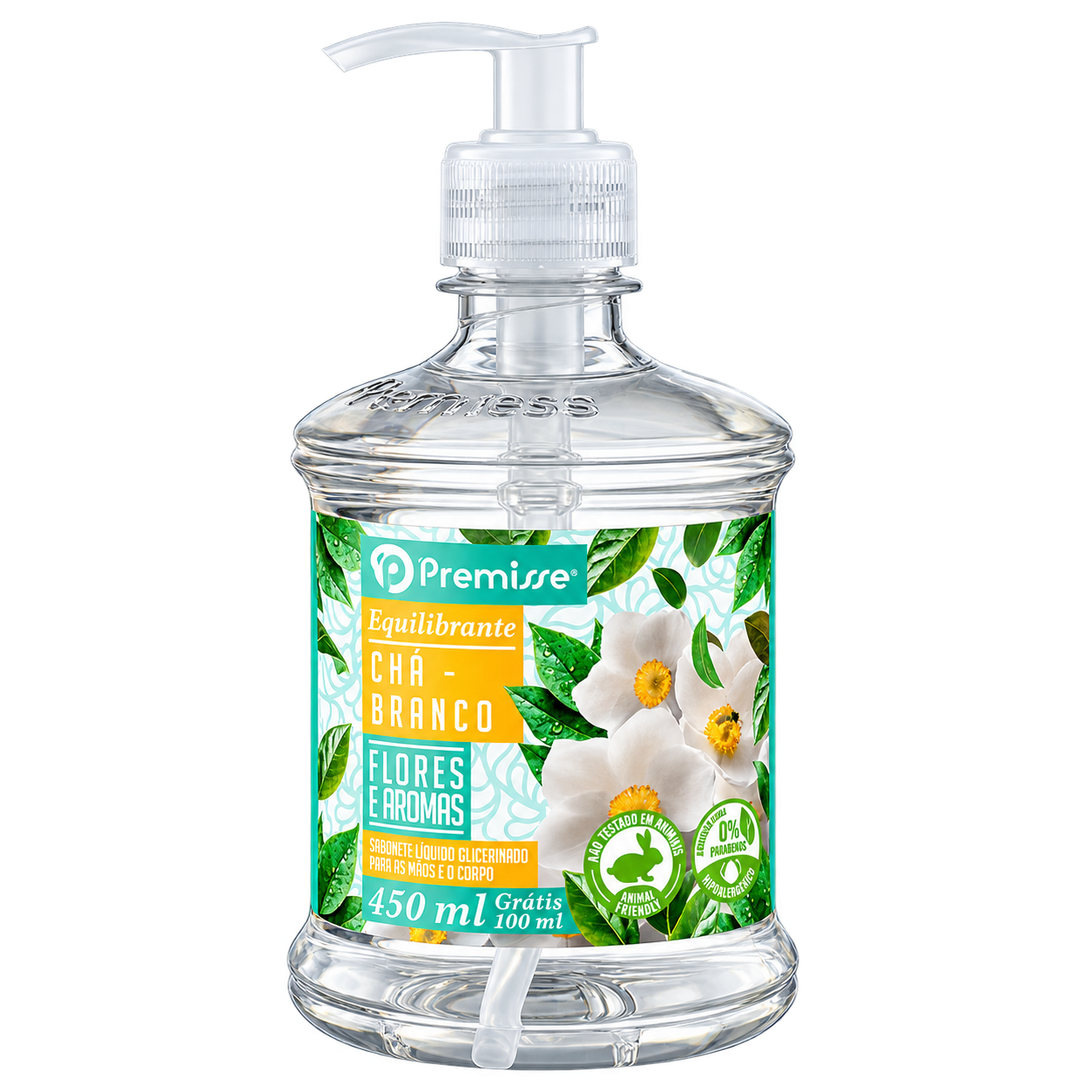 SABONETE LIQUIDO CHA BRANCO 450ML PREMISSE