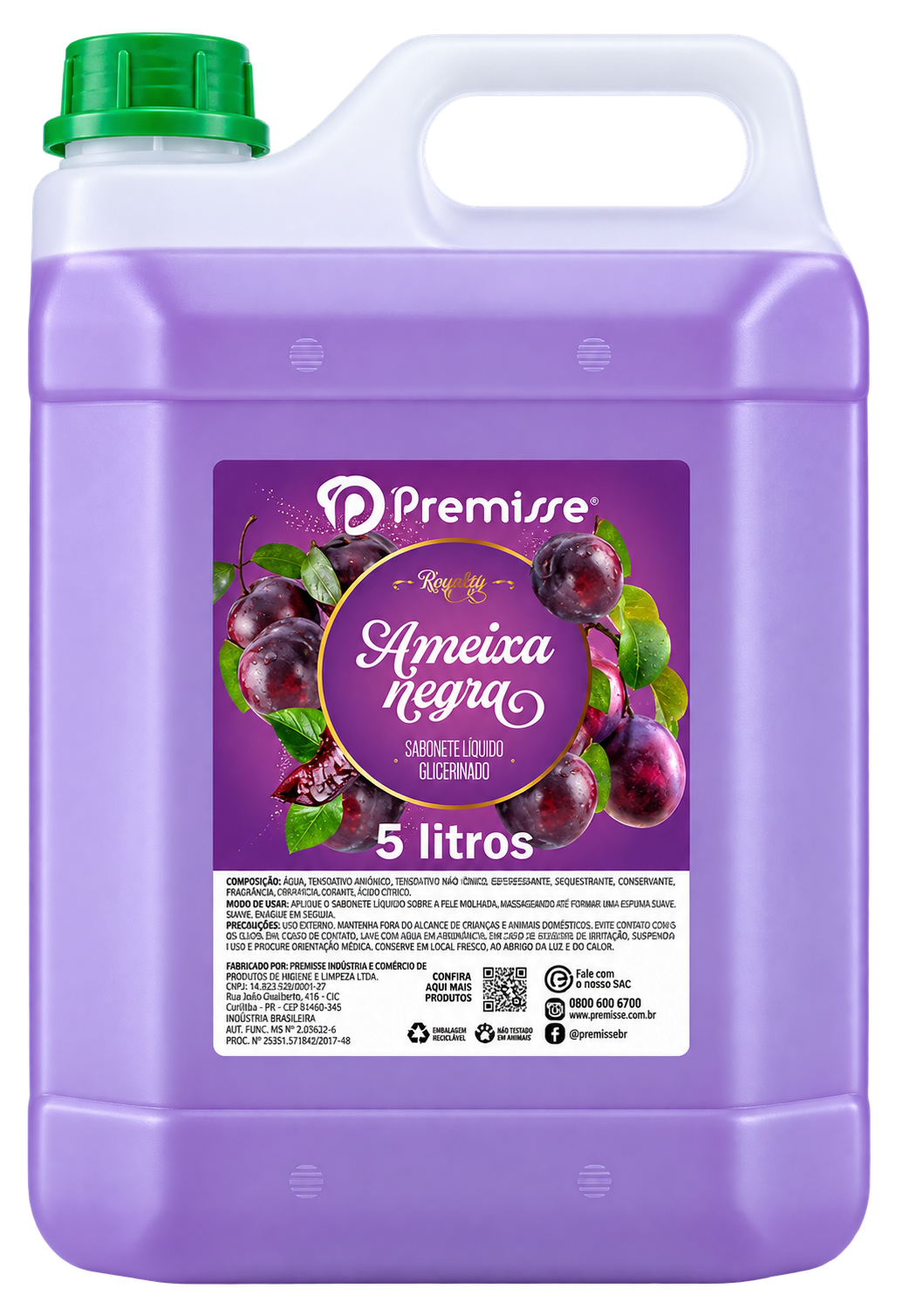 SABONETE LIQUIDO AMEIXA NEGRA 5 LITROS PREMISSE