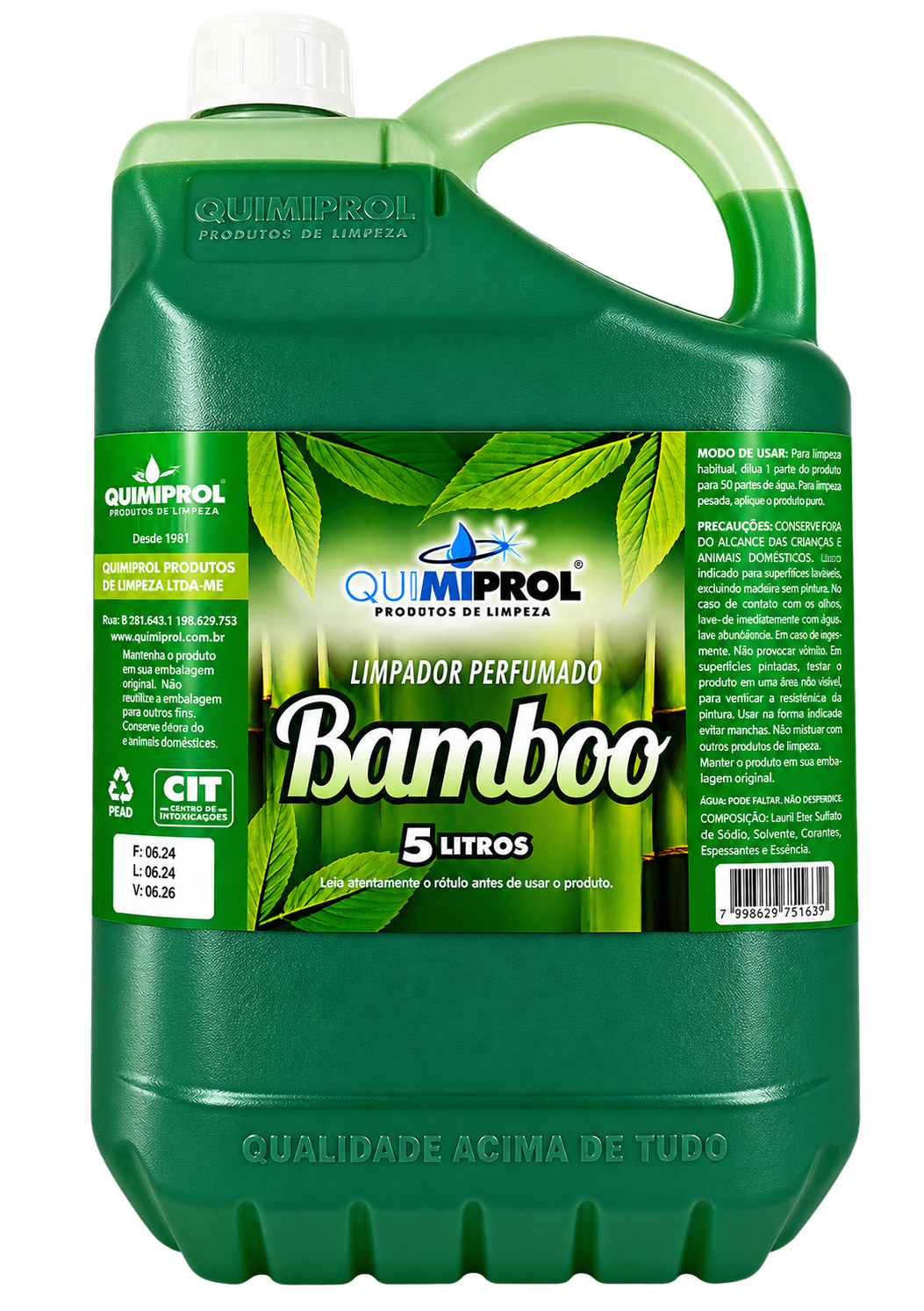 LIMPADOR PERFUMADO BAMBOO 5 LITROS QUIMIPROL
