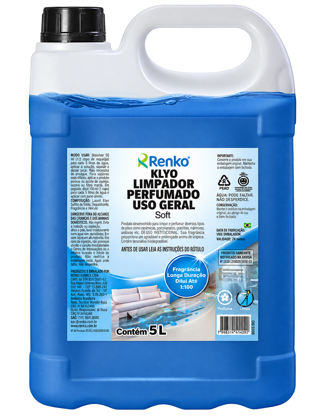 KLYO LIMPADOR PERFUMADO SOFT 5 LITROS RENKO