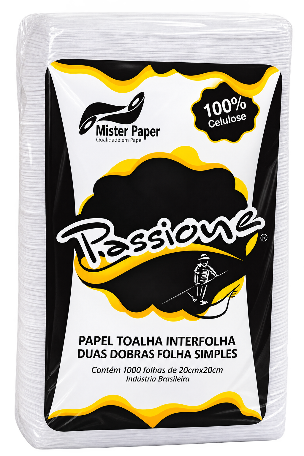 PACOTE PAPEL TOALHA INTERFOLHADO EXTRA LUXO 20CMX20CM C/1000 FLS PASSIONE
