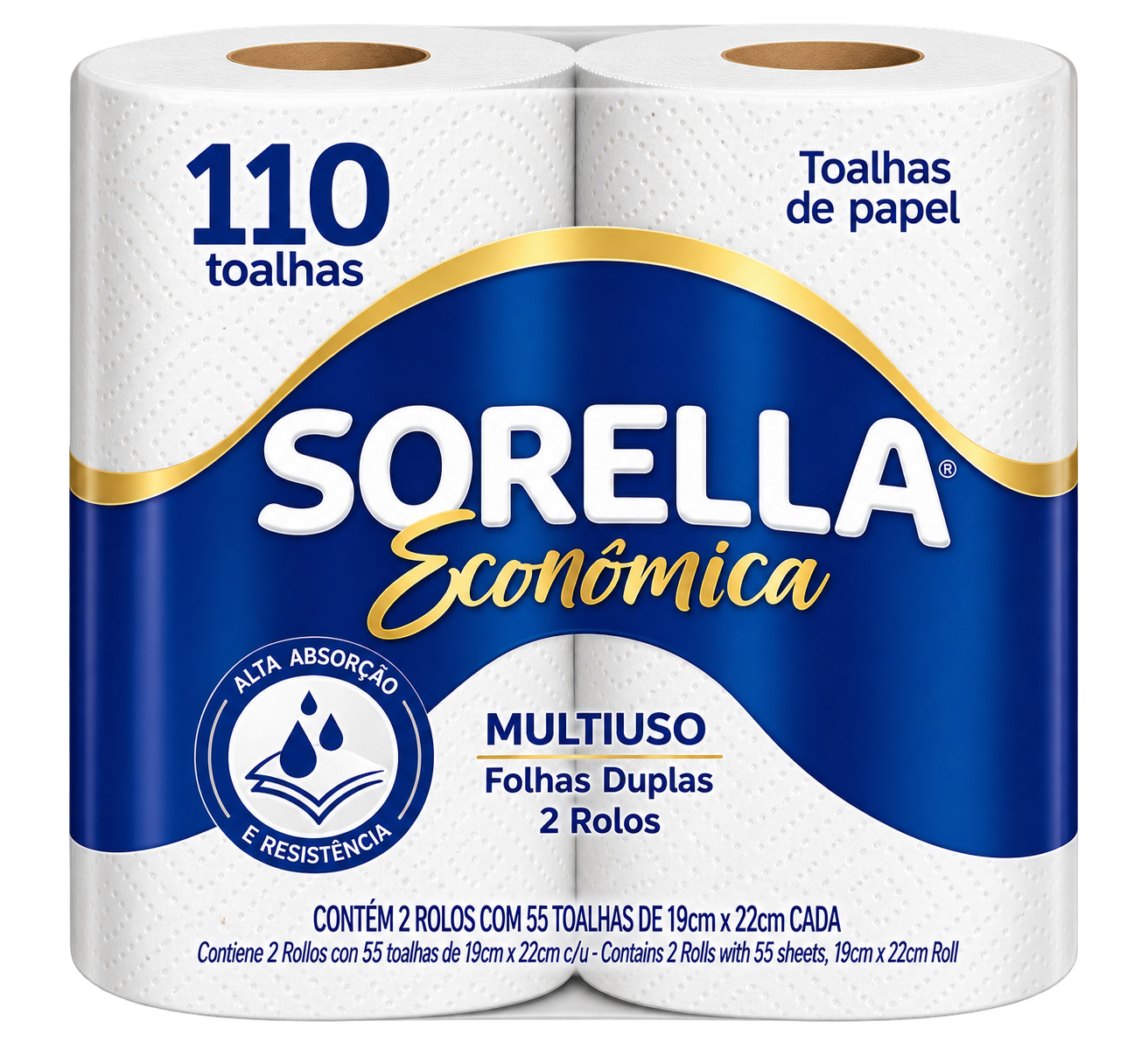 PAPEL TOALHA MULTIUSO FOLHA DUPLA 110 FLS SORELLA