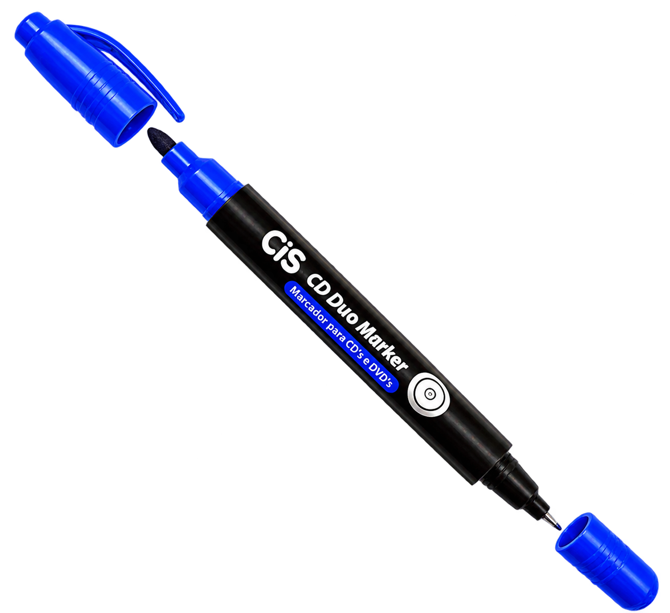 MARCADOR CD E DVD DUO AZUL 0.7MM E 1.0MM SERTIC
