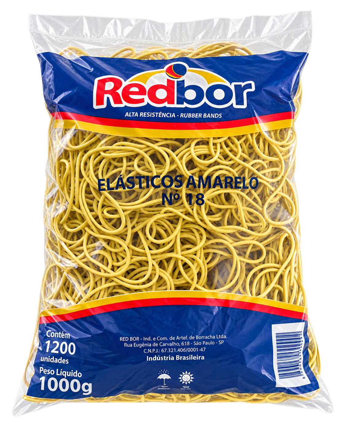 ELASTICO LATEX AMARELO No 18 PCT C/1.000g REDBOR