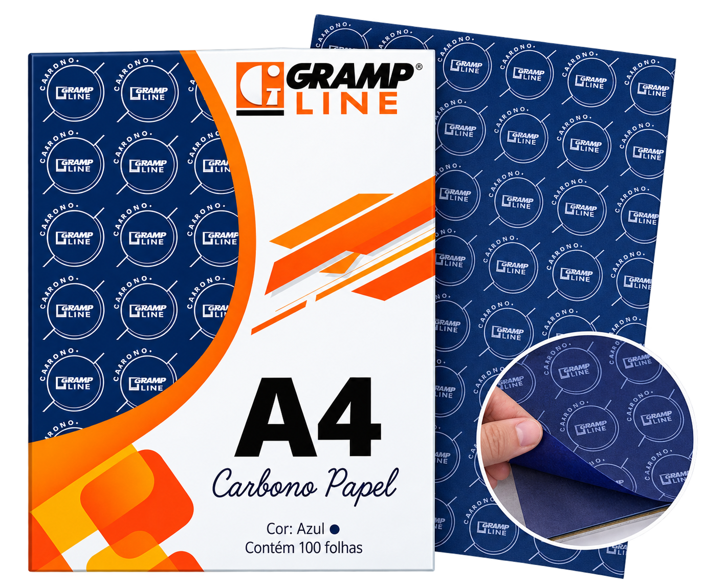 PAPEL CARBONO PARA LAPIS A4 AZUL GRAMP LINE