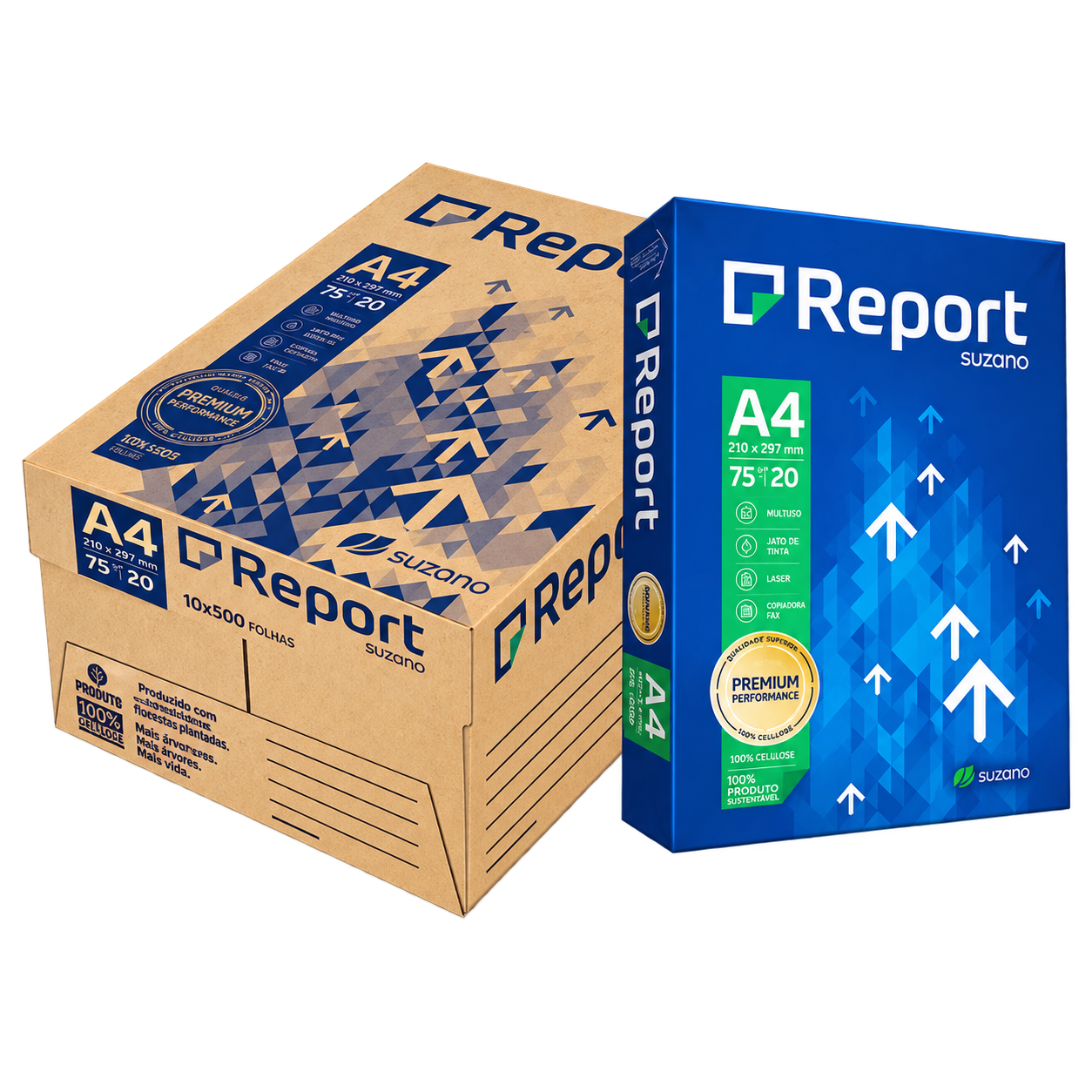 CAIXA DE PAPEL A4 COM 10 RESMAS 500 FLS REPORT PREMIUM