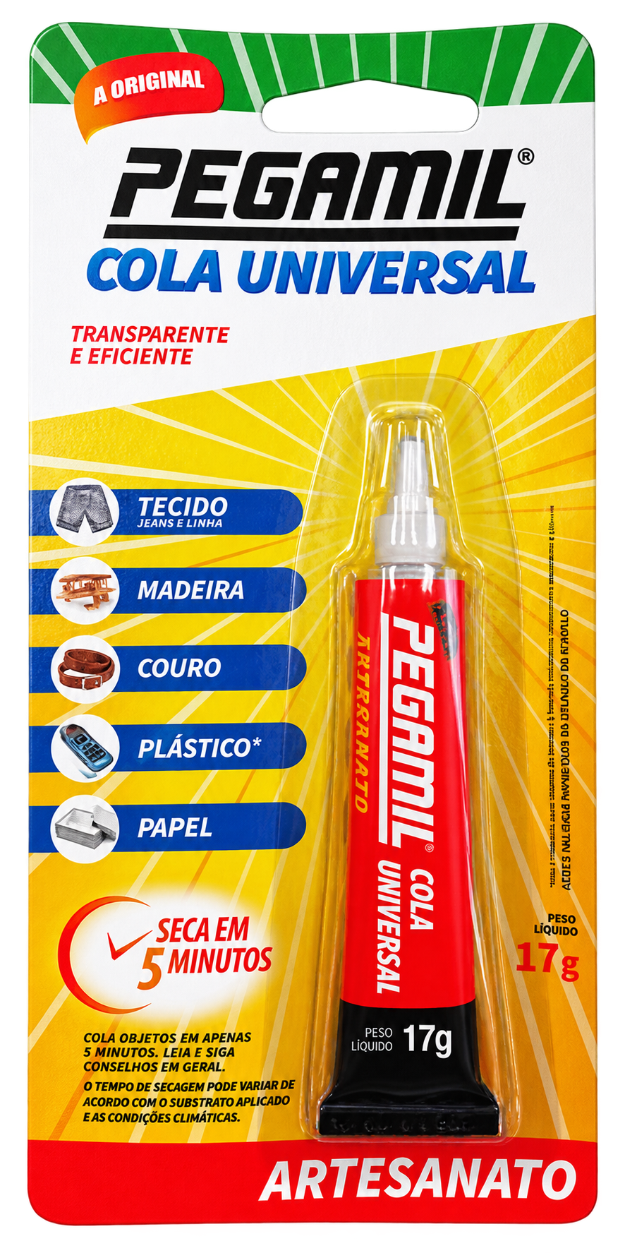 COLA PARA ARTESANATO UNIVERSAL 17G PEGAMIL