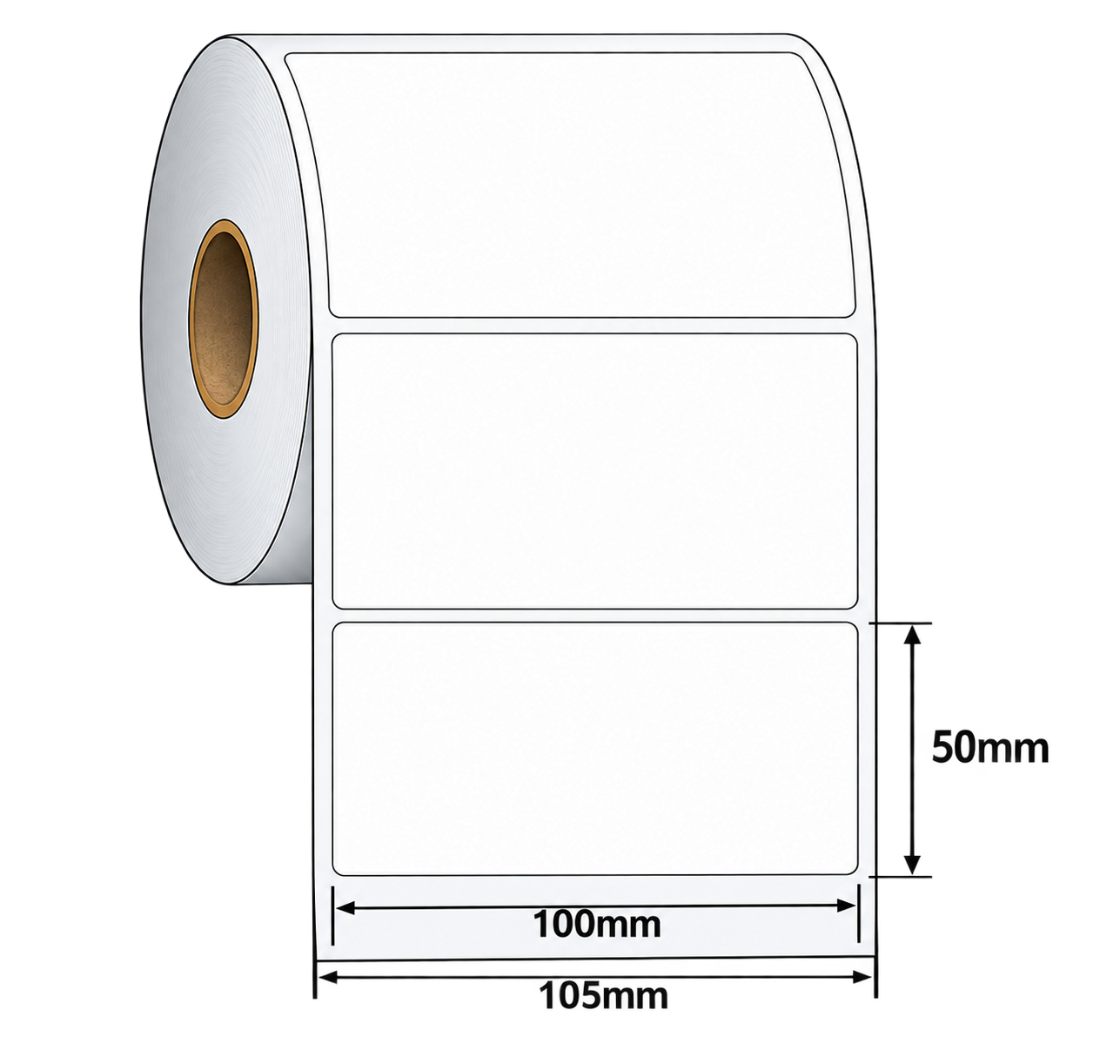 ETIQUETA ADESIVA COUCHE 100MMX50MMX30M COM 600 CREATIVE