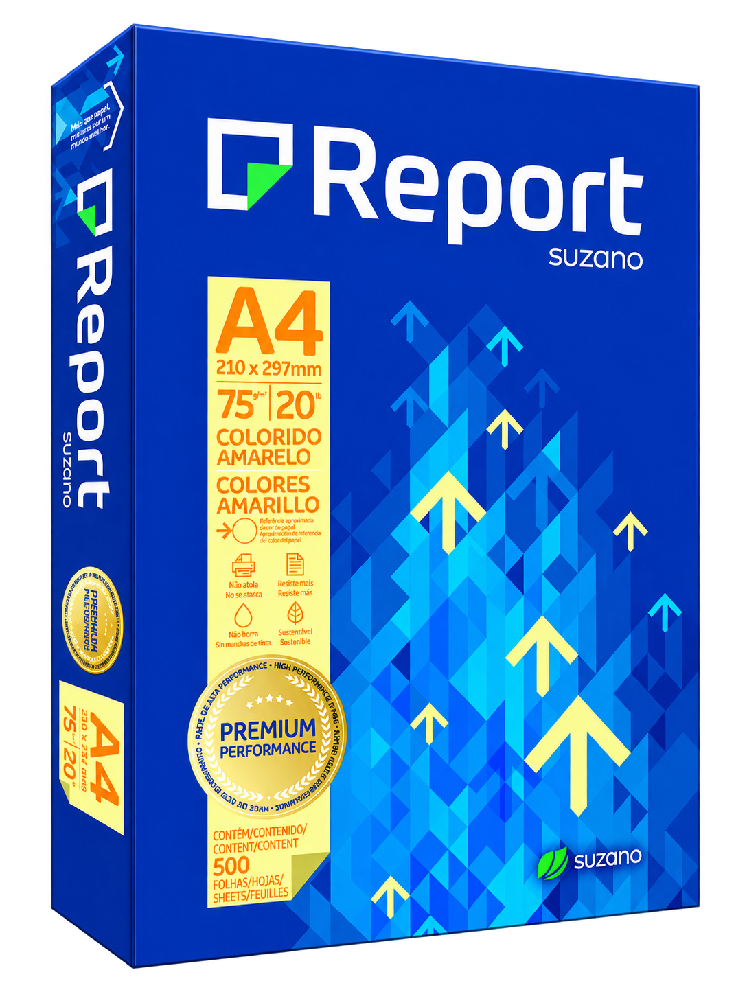 RESMA PAPEL A4 75G/M² COM 500 FLS AMARELO REPORT