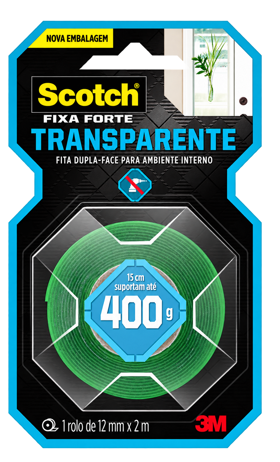 FITA DUPLA FACE SCOTCH FIXA FORTE 12MMX2M 3M