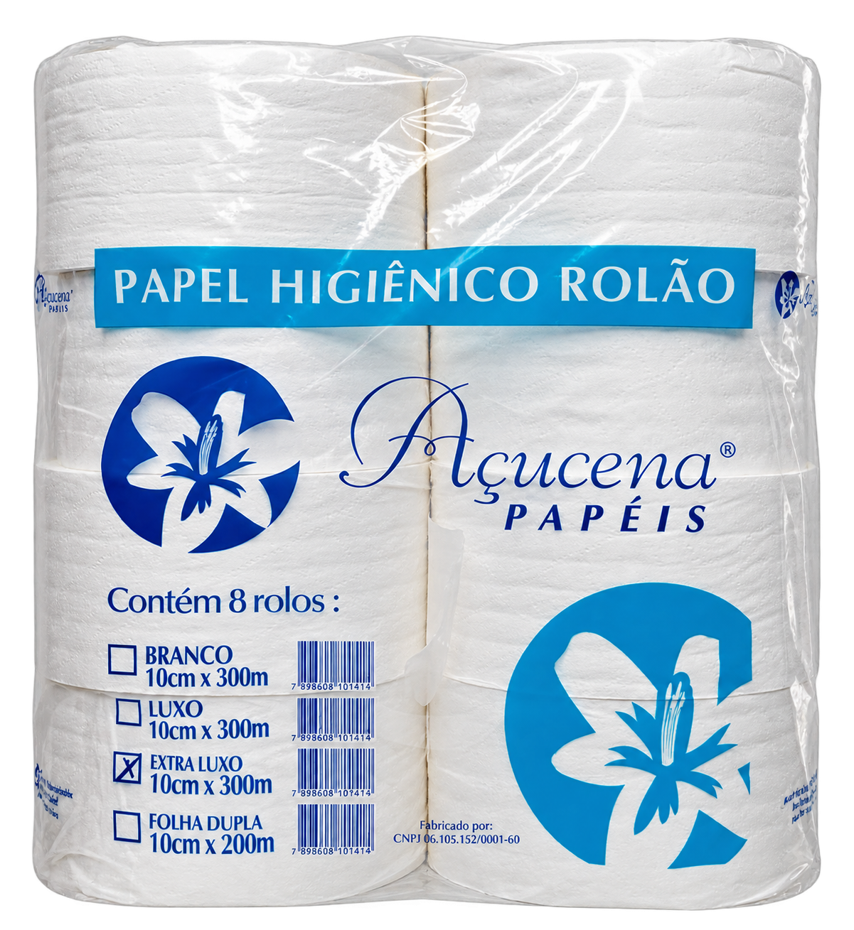 PAPEL HIGIENICO EXTRA LUXO 08UNX10CMX300M ACUCENA
