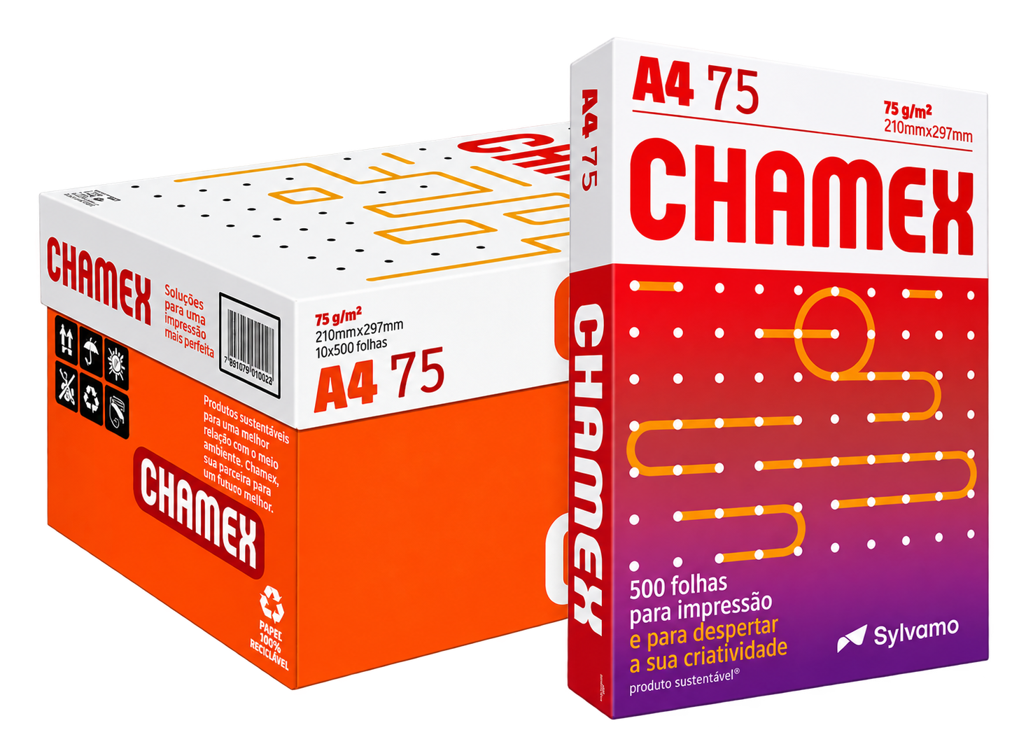 CAIXA DE PAPEL A4 COM 10 RESMAS 500 FLS CHAMEX