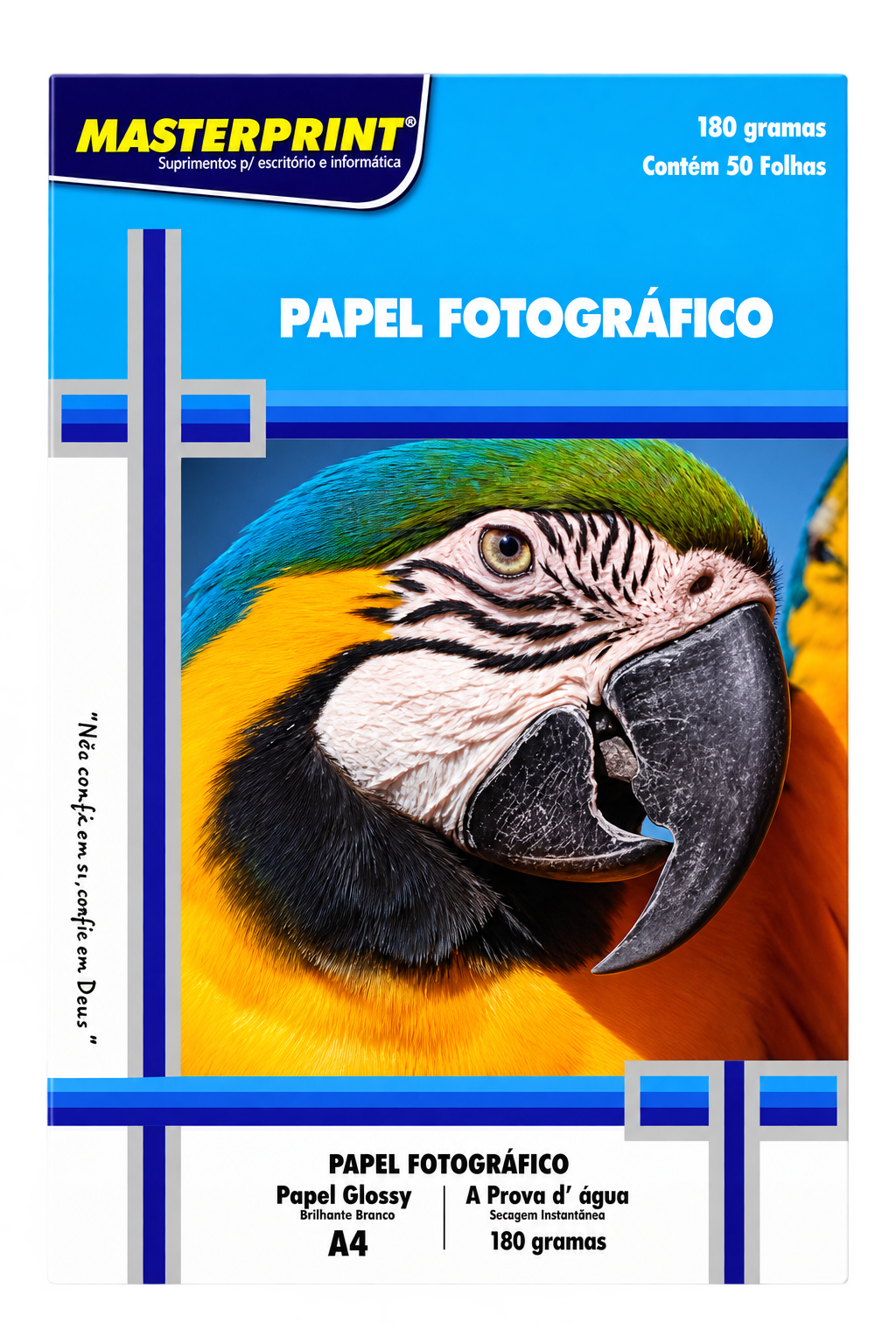 PAPEL FOTO GLOSSY 180G/M² A4 COM 50 FLS MASTERPRINT