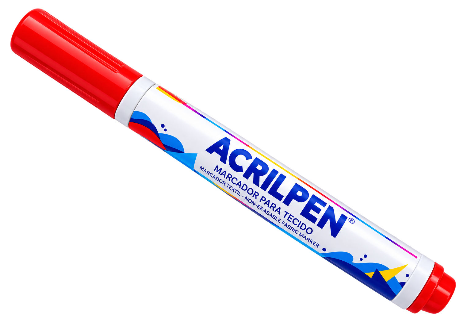 CANETA PARA TECIDO VERMELHO FOGO ACRILEX