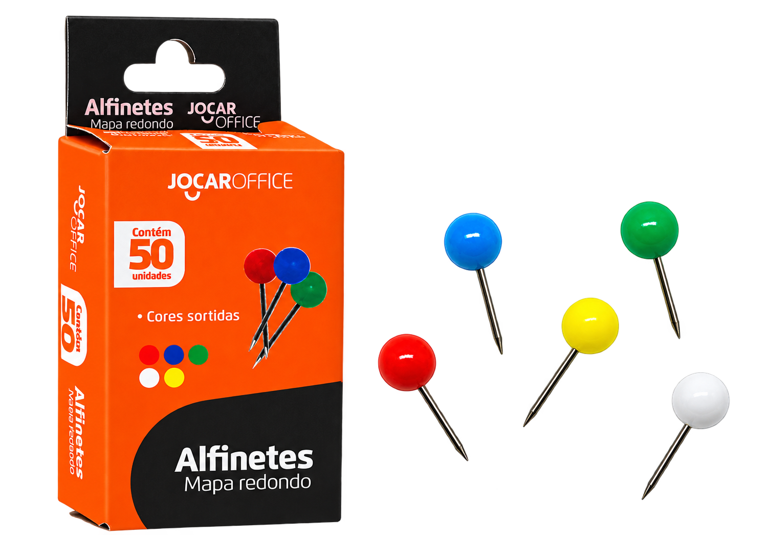 ALFINETE MAPA REDONDO COM 50 UND JOCAR OFFICE