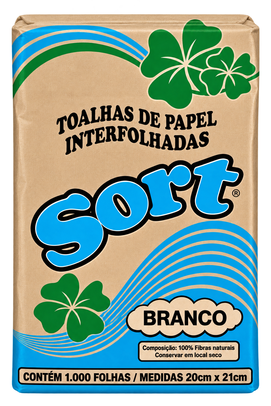PACOTE PAPEL TOALHA INTERFOLHADO BRANCO 20CMX21CM C/1000 FLS SORT