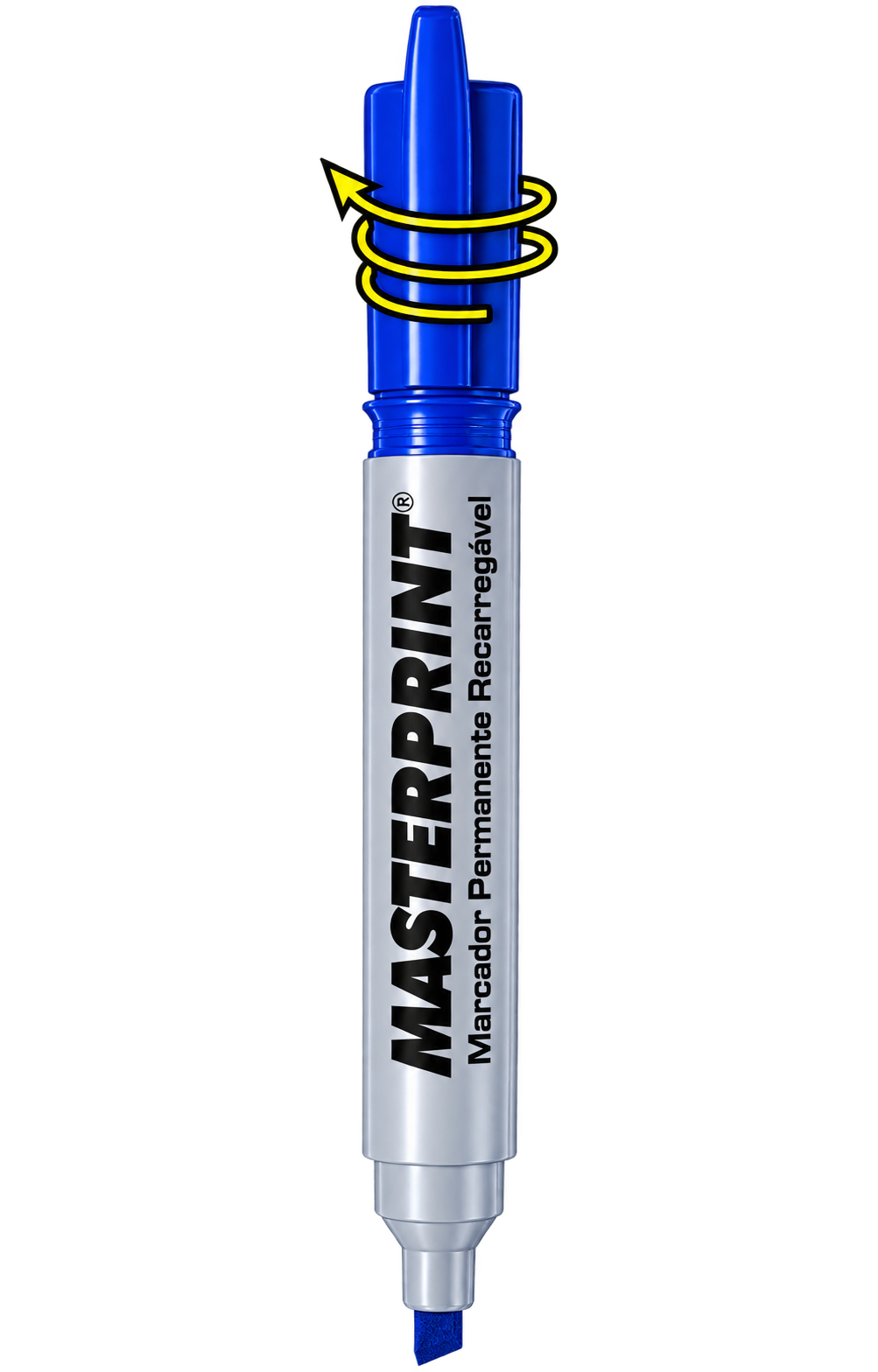 MARCADOR PERMANENTE RECARREGAVEL AZUL MASTERPRINT