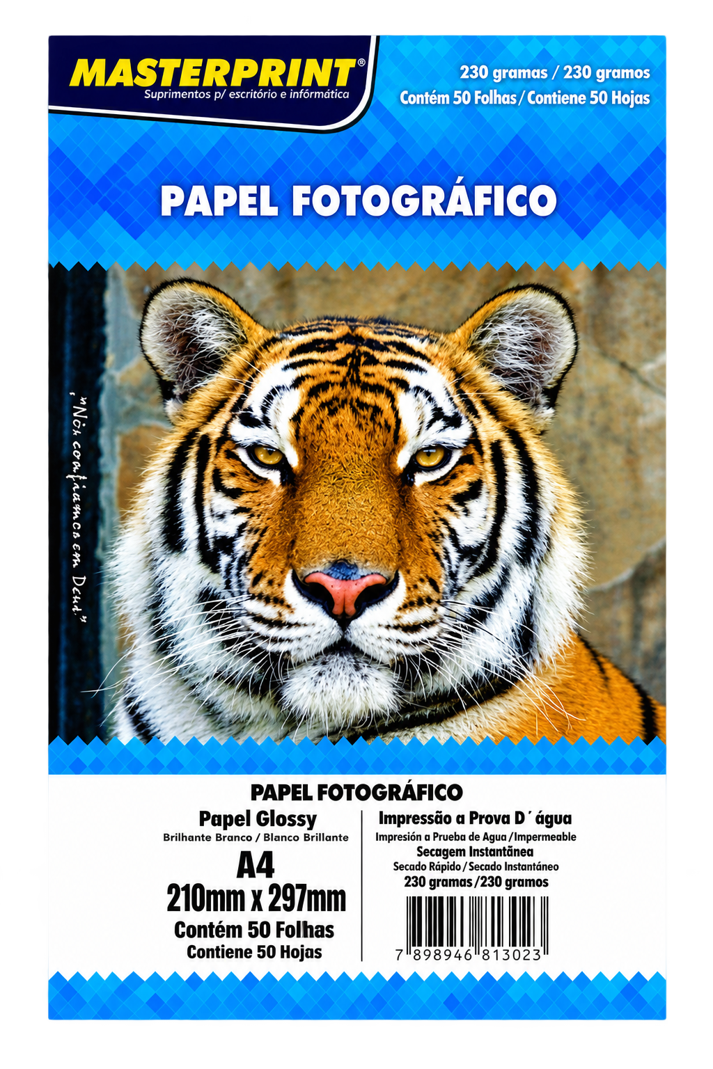 PAPEL FOTO GLOSSY 230G/M² A4 COM 50 FLS MASTERPRINT