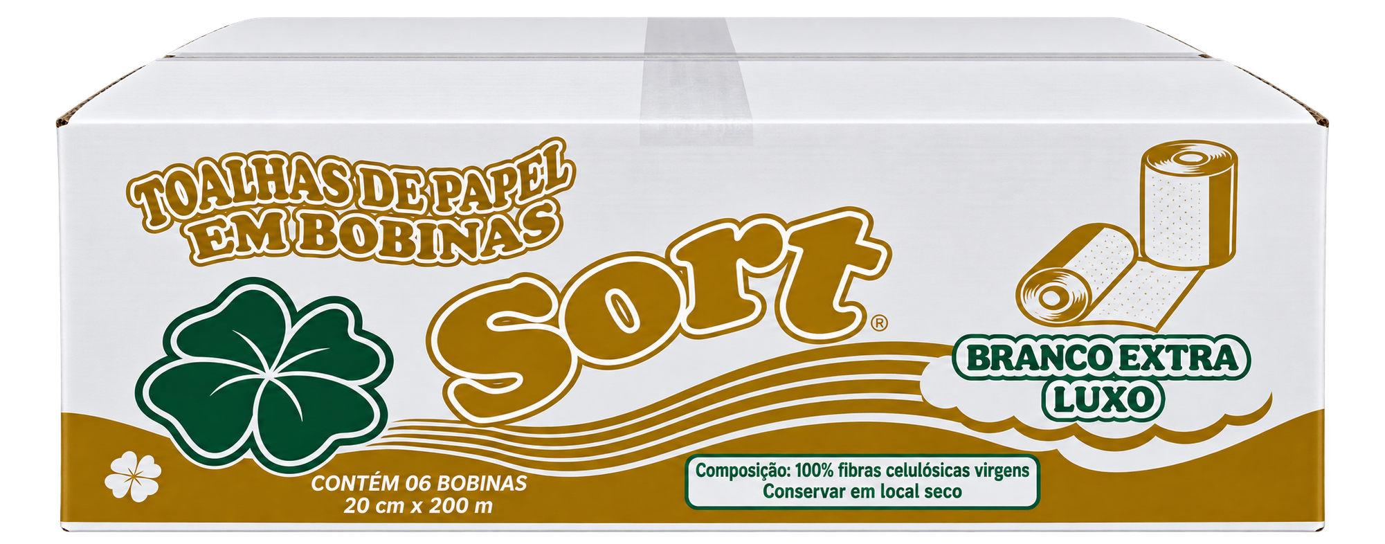 PAPEL TOALHA BOBINA EXTRA LUXO 20CMX200M SORT