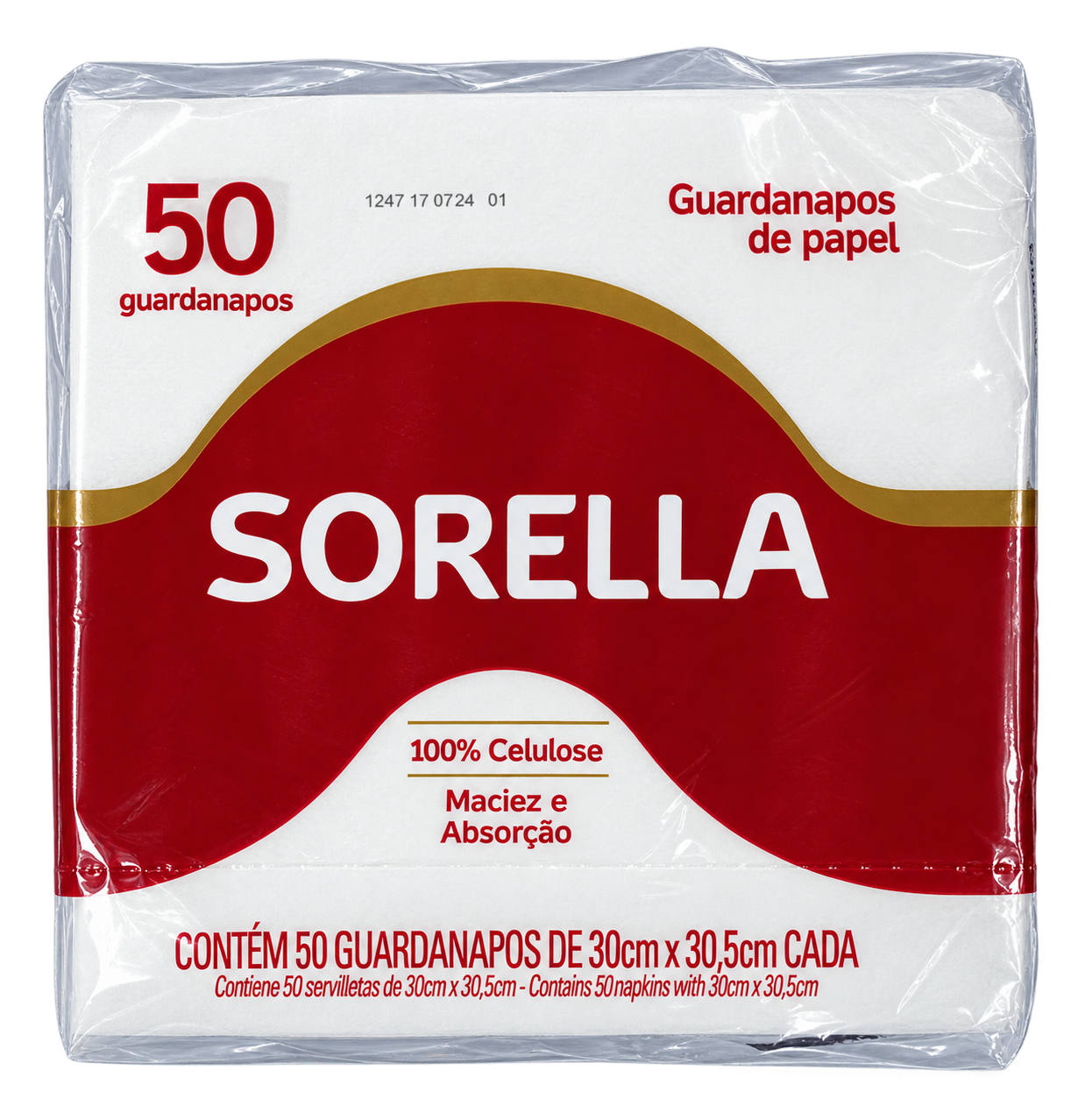 GUARDANAPO 30CM X 30,5CM PACOTE COM 50 UN SORELLA