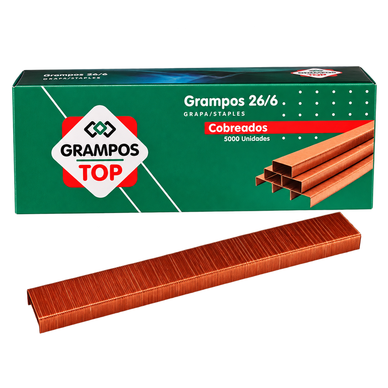 GRAMPO GRAMPEADOR COBREADO 26/6 CAIXA COM 5.000 UN TOP