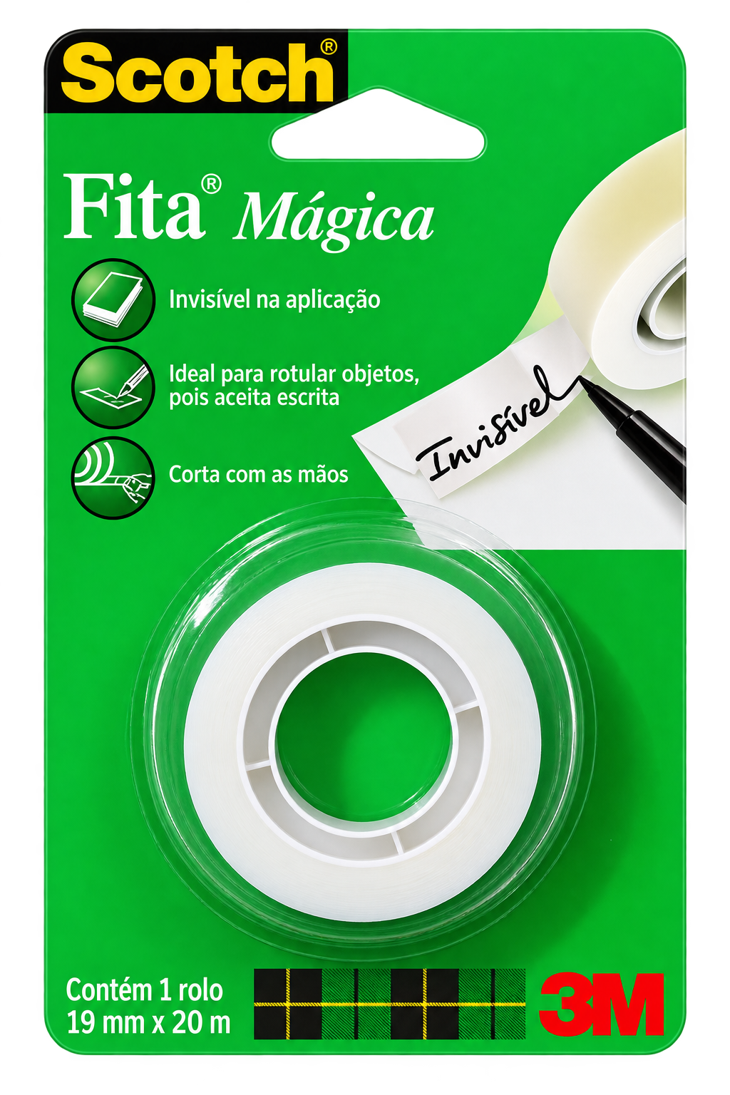 FITA INVISIVEL SCOTCH 810 CORTA FACIL 19MMX20M 3M